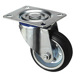 RUEDA INDUSTRIAL GOMA NEGRA SIN FRENO 100mm